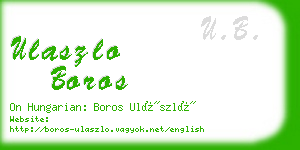 ulaszlo boros business card